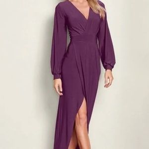 Venus Purple Long Sleeve Maxi Dress Sz M
